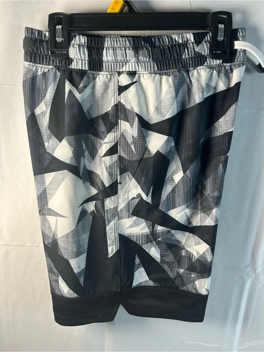 Athletic Works Black & White Geometric Printed Performance Shorts L(10-12)